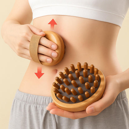 Brosse de Massage Anti-Cellulite en Bois Naturel